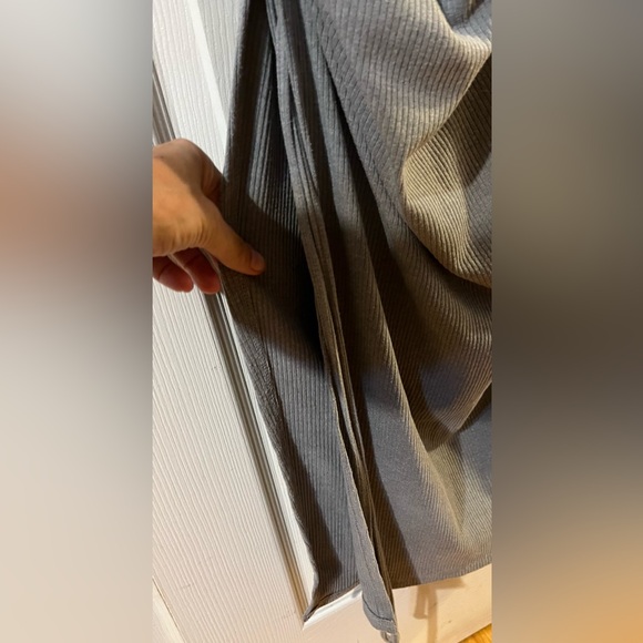 Rachel Zoe LA NY V-Neck Maxi Dress Adjustable Side Slit & Ruching Grey Size S - Picture 11 of 11